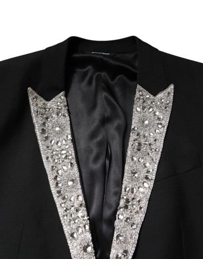 Costume 3 pièces Dolce &amp; Gabbana noir MARTINI orné de cristaux