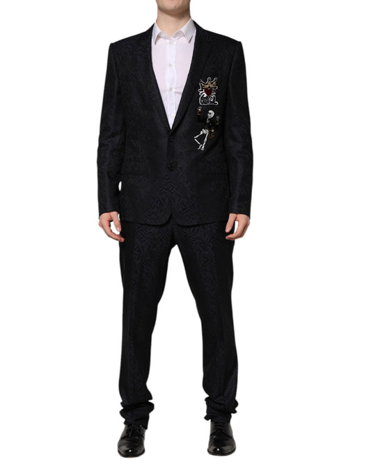 Costume 2 pièces squelette King Martini noir Dolce &amp; Gabbana