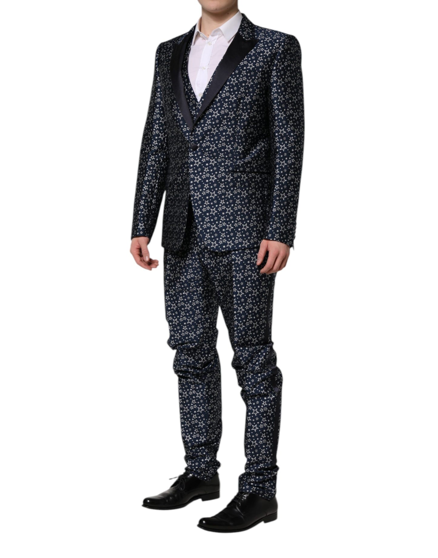 Costume 3 pièces Dolce &amp; Gabbana bleu MARTINI Star Jacquard