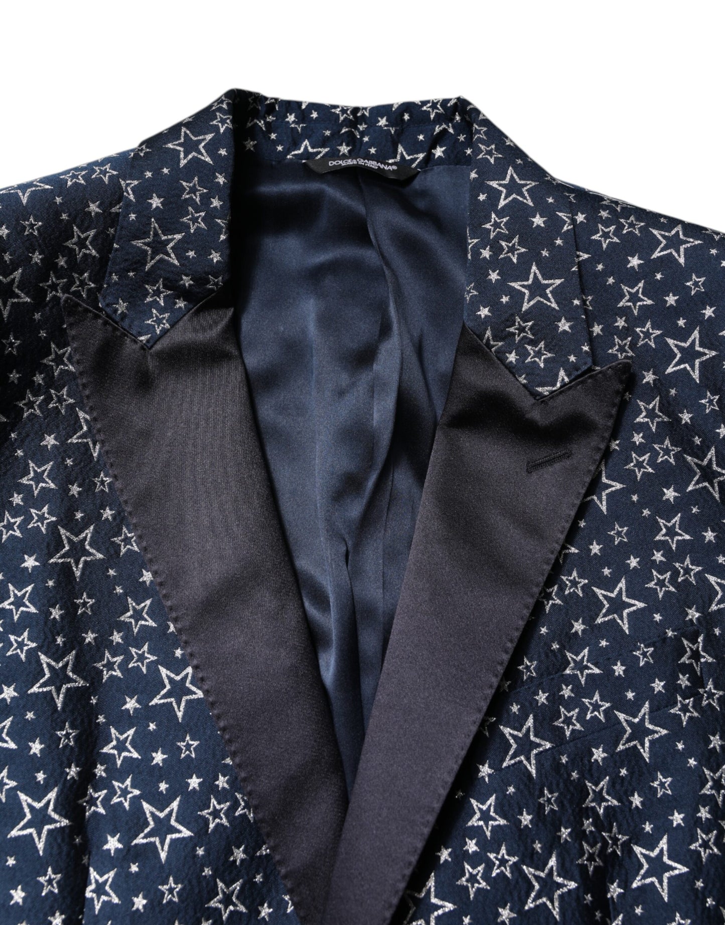 Costume 3 pièces Dolce &amp; Gabbana bleu MARTINI Star Jacquard