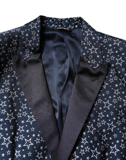 Costume 3 pièces Dolce &amp; Gabbana bleu MARTINI Star Jacquard