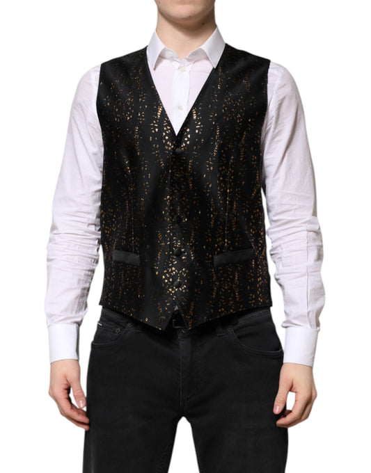 Gilet habillé en lurex noir Dolce &amp; Gabbana pour homme