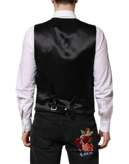 Gilet habillé en brocart floral rouge Dolce &amp; Gabbana pour homme