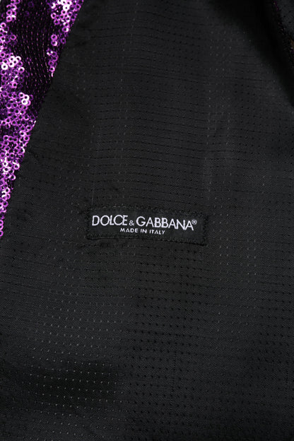 Dolce &amp; Gabbana Robe à paillettes violettes Gilet de cérémonie Gilet
