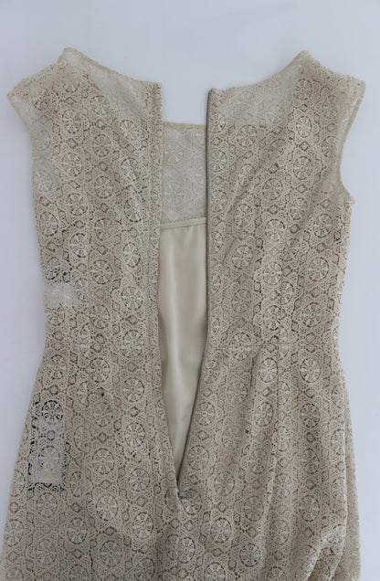 Dolce &amp; Gabbana - Robe longue beige élégante à fleurs découpées