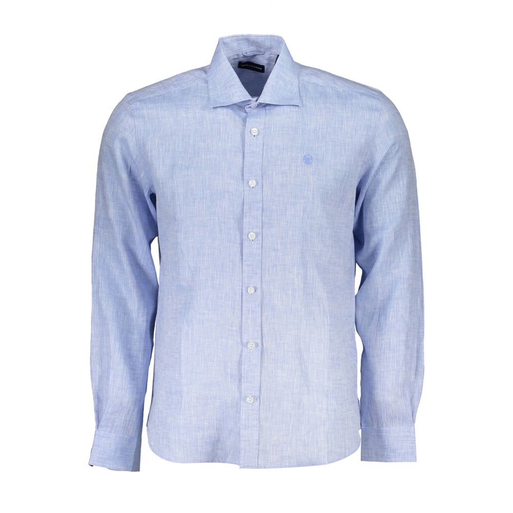 North Sails Light Blue Linen Men Shirt by North Sails
