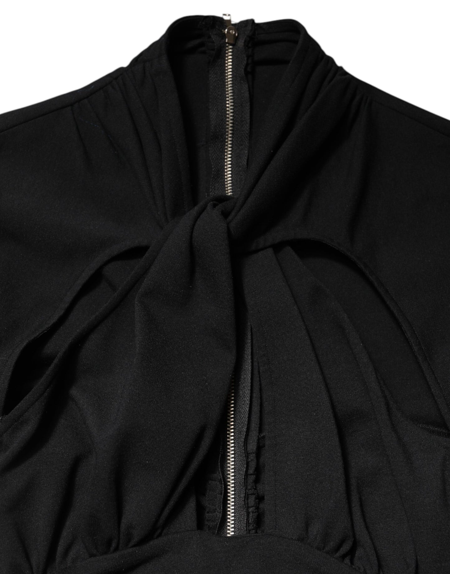 Dolce & Gabbana Black Long Sleeves Sheath Midi Dress by Dolce & Gabbana