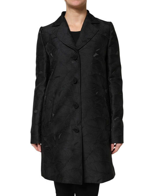 Dolce & Gabbana Black Single Breasted Trench Coat Jacket by Dolce & Gabbana