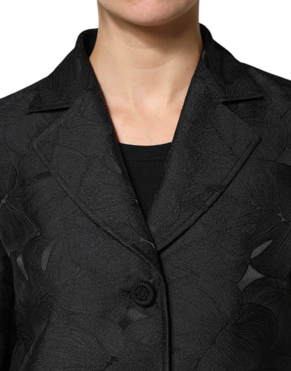 Dolce & Gabbana Black Single Breasted Trench Coat Jacket by Dolce & Gabbana