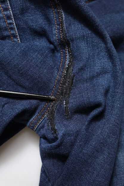Dolce & Gabbana Blue Cotton High Waisted Cropped Denim Jeans by Dolce & Gabbana