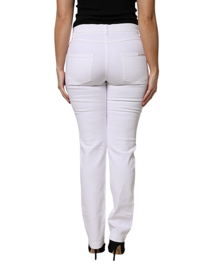 Dolce & Gabbana White Floral Sequined GIRLY Denim Jeans by Dolce & Gabbana