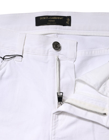 Dolce & Gabbana White Floral Sequined GIRLY Denim Jeans by Dolce & Gabbana