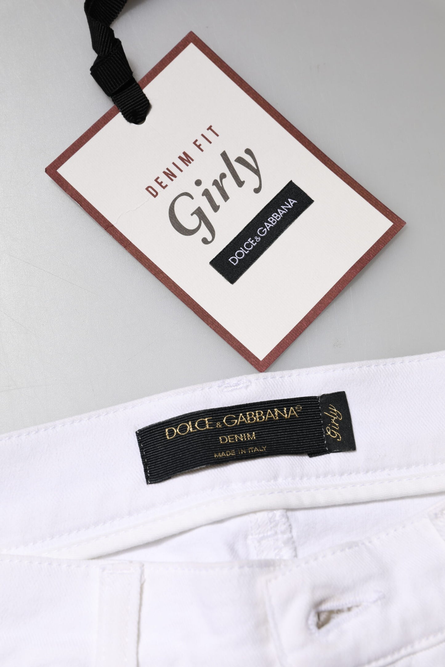 Dolce & Gabbana White Floral Sequined GIRLY Denim Jeans by Dolce & Gabbana