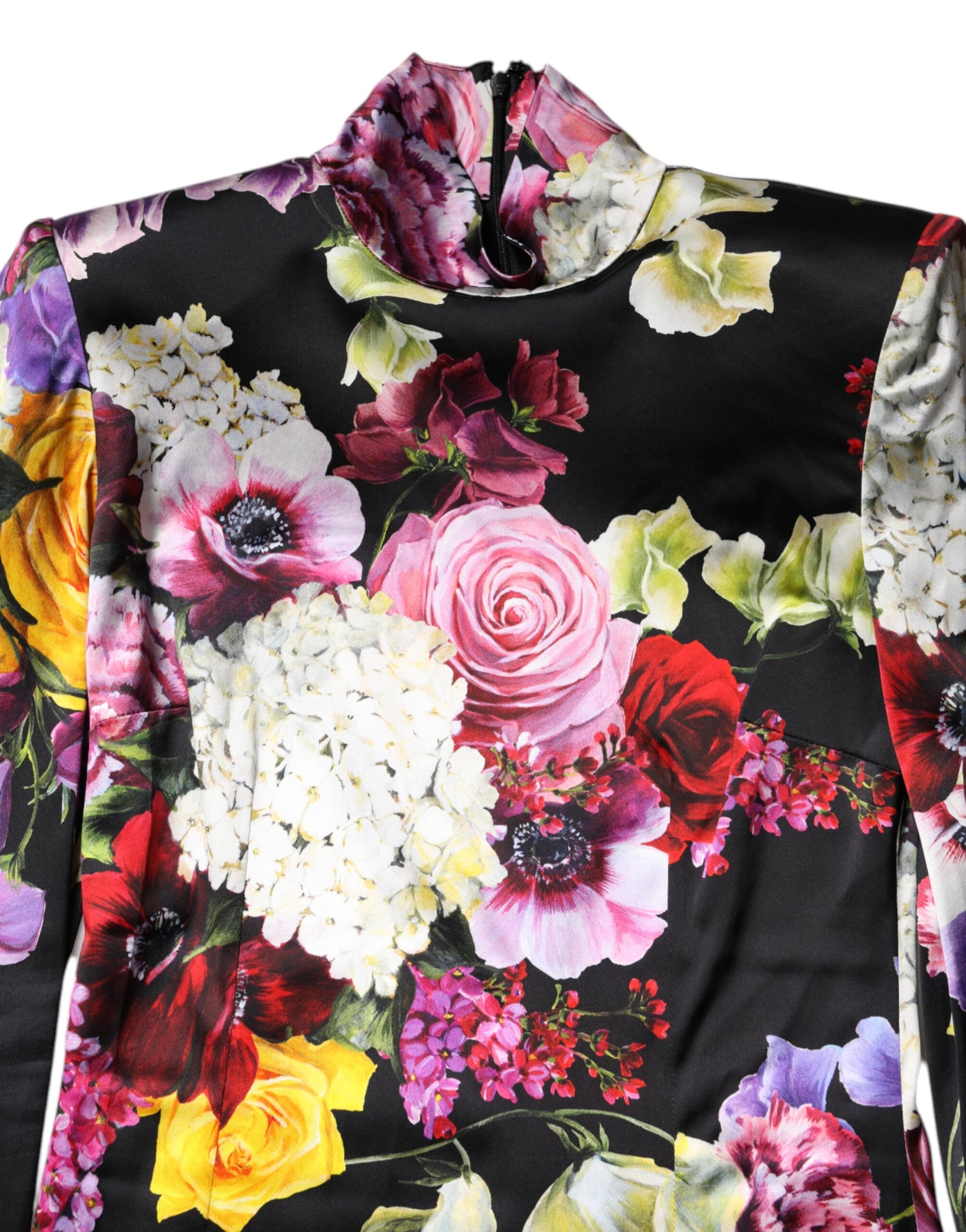 Dolce & Gabbana Multicolor Ortensies Long Sleeves Blouse Top by Dolce & Gabbana