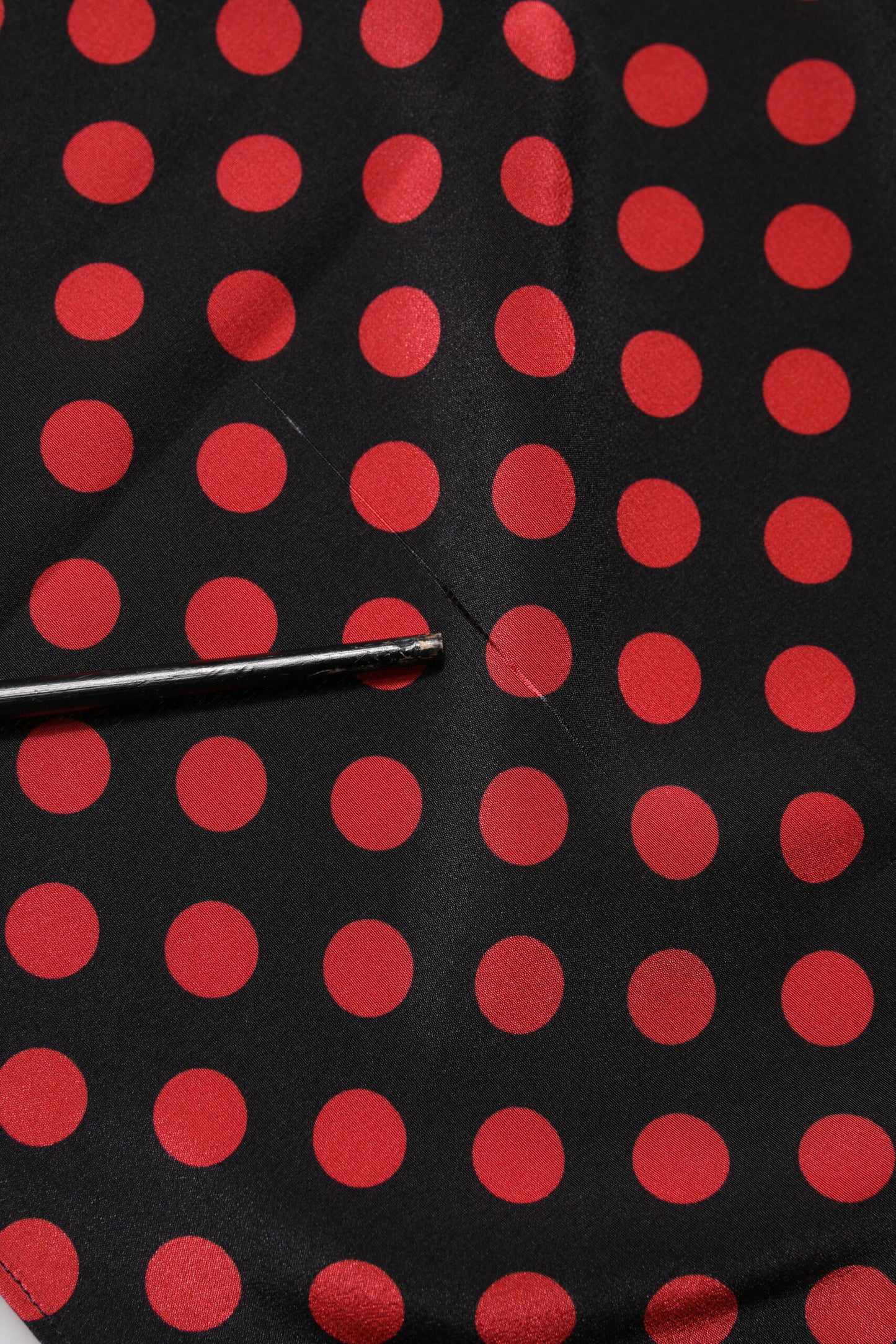 Dolce & Gabbana Black Red Polka Dot Silk Long Sleeves Top by Dolce & Gabbana