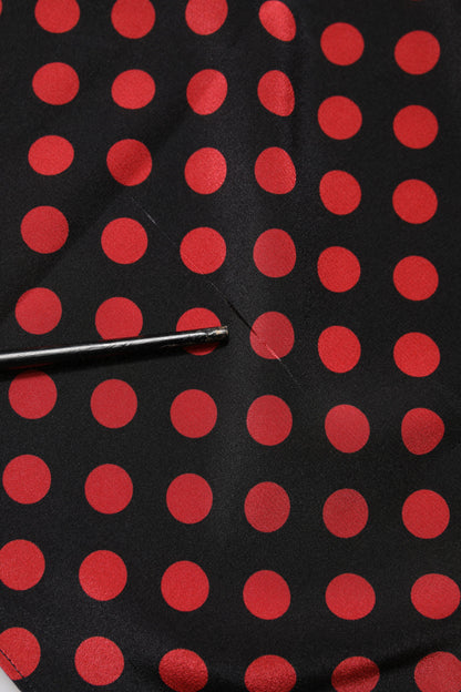 Dolce & Gabbana Black Red Polka Dot Silk Long Sleeves Top by Dolce & Gabbana