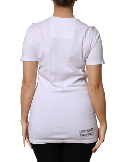 Philipp Plein White Embellished CrewNeck Short Sleeve T-shirt by Philipp Plein
