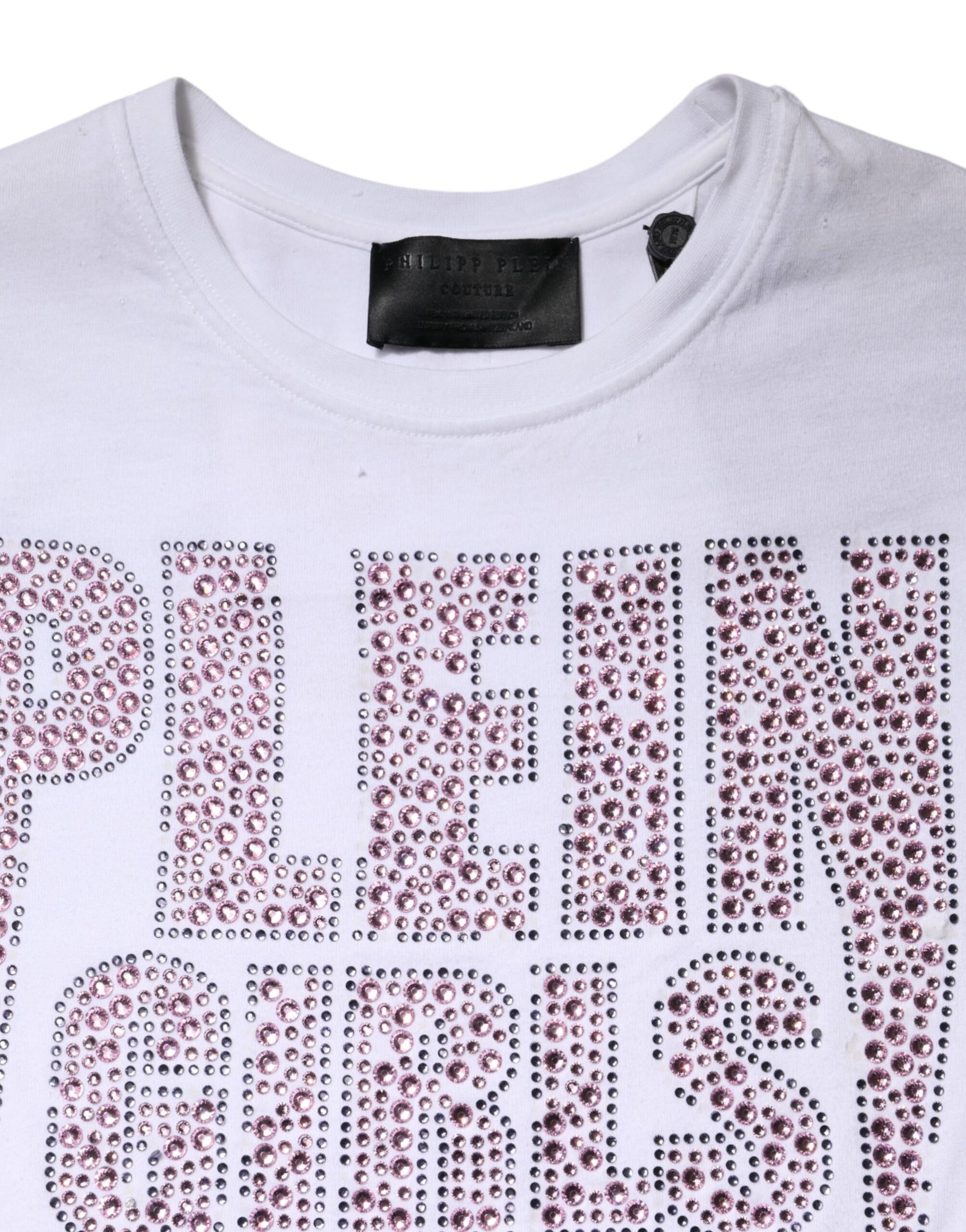 Philipp Plein White Embellished CrewNeck Short Sleeve T-shirt by Philipp Plein