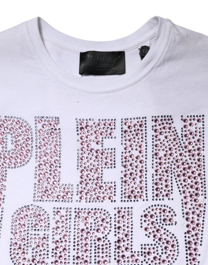 Philipp Plein White Embellished CrewNeck Short Sleeve T-shirt by Philipp Plein