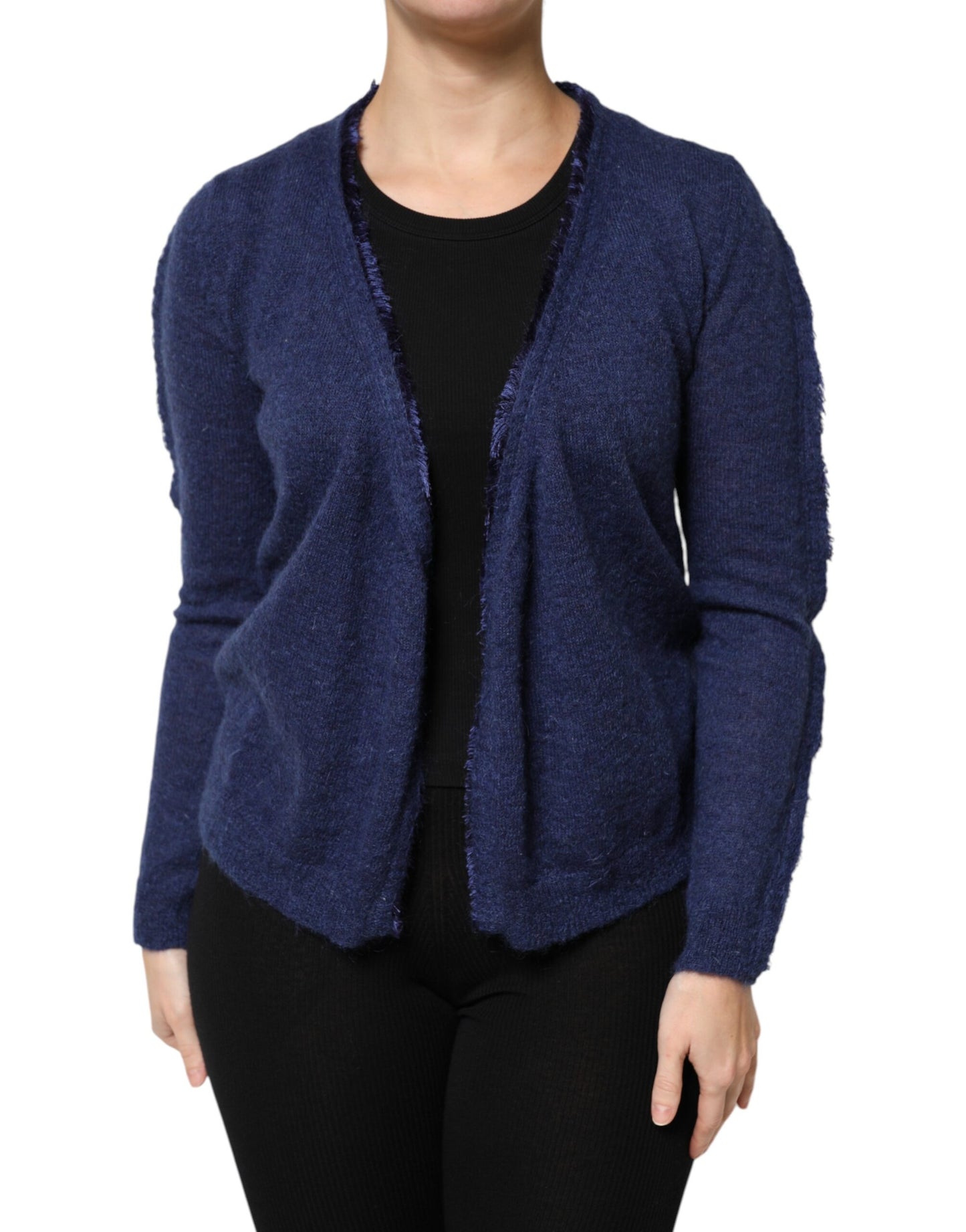 Ballantyne Dark Blue Long Sleeves Overcoat Cardigan Sweater by Ballantyne