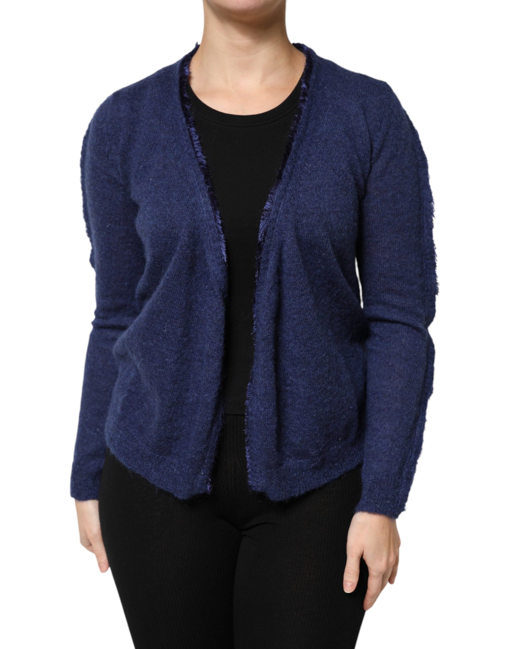 Ballantyne Dark Blue Long Sleeves Overcoat Cardigan Sweater by Ballantyne