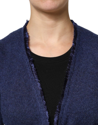 Ballantyne Dark Blue Long Sleeves Overcoat Cardigan Sweater by Ballantyne