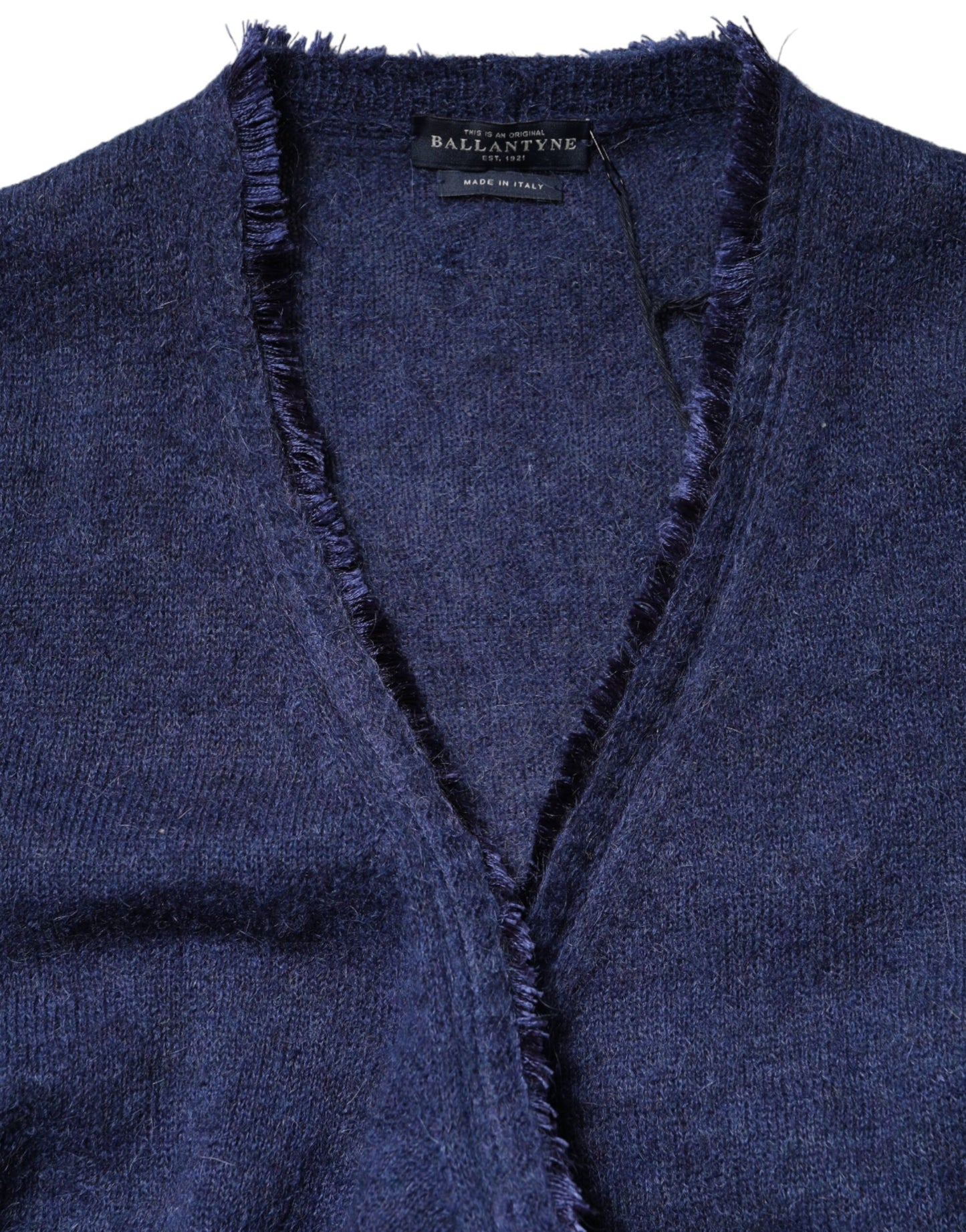Ballantyne Dark Blue Long Sleeves Overcoat Cardigan Sweater by Ballantyne