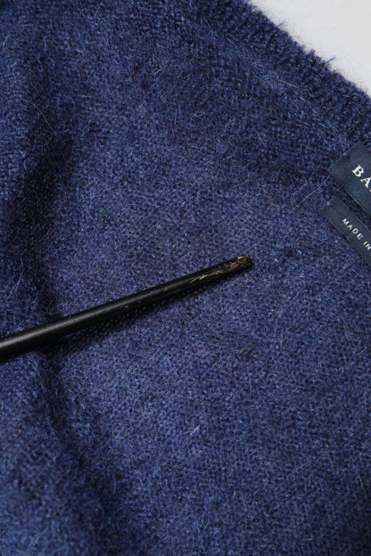 Ballantyne Dark Blue Long Sleeves Overcoat Cardigan Sweater by Ballantyne