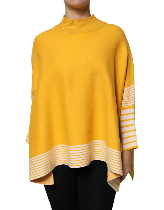 SIGNS Yellow Stripe Long Sleeve Overcoat Pullover Sweater by SIGNS