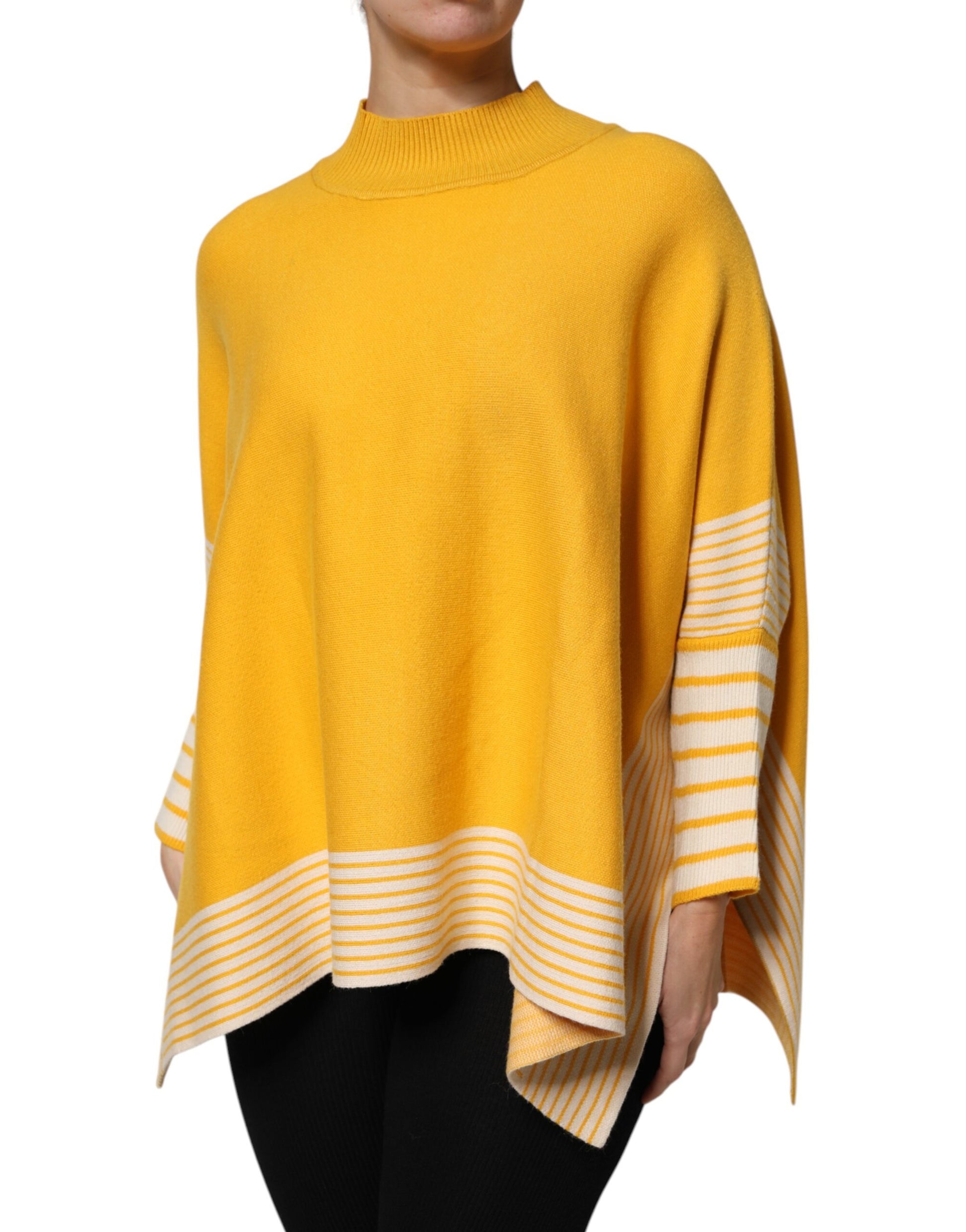 SIGNS Yellow Stripe Long Sleeve Overcoat Pullover Sweater by SIGNS