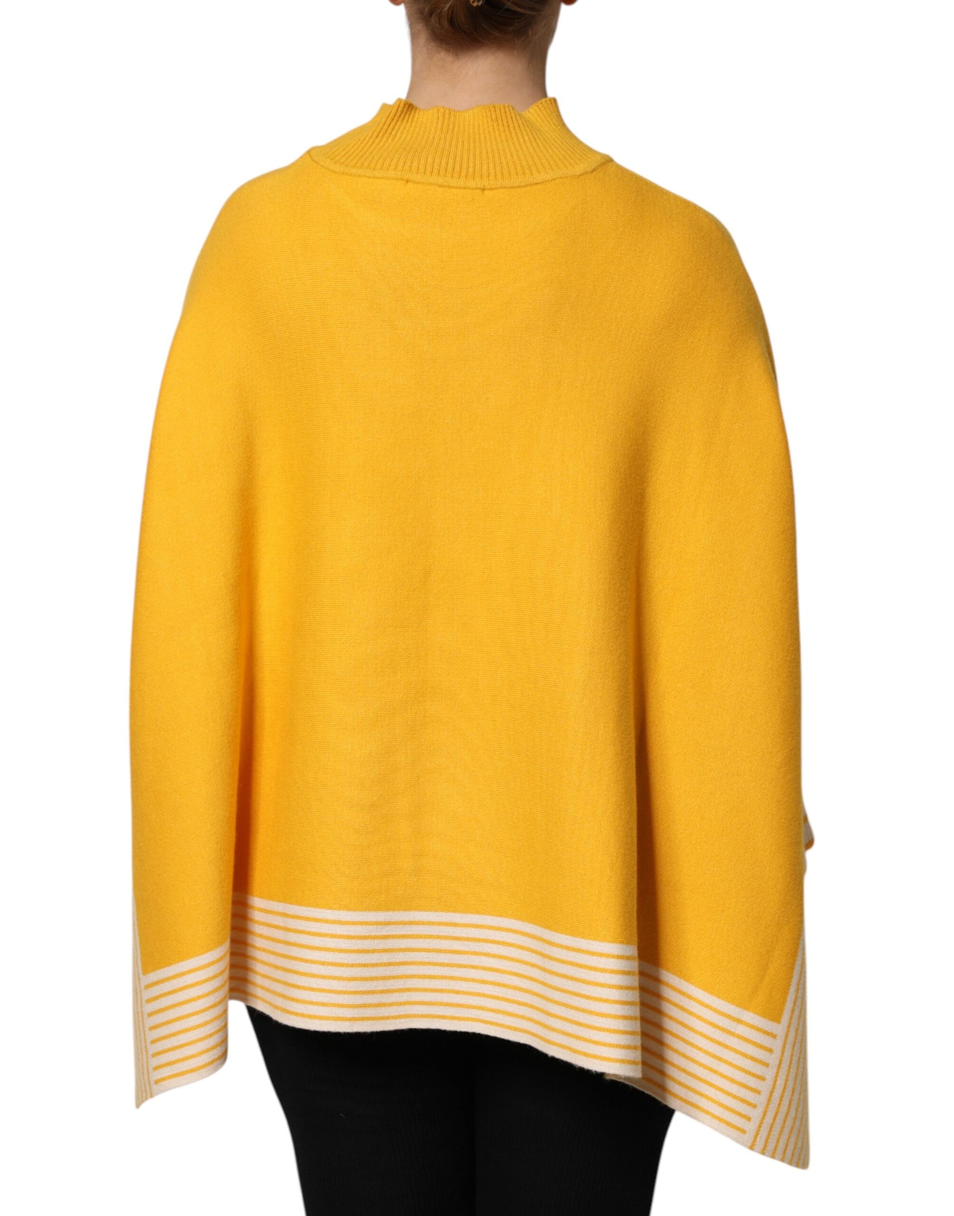 SIGNS Yellow Stripe Long Sleeve Overcoat Pullover Sweater by SIGNS