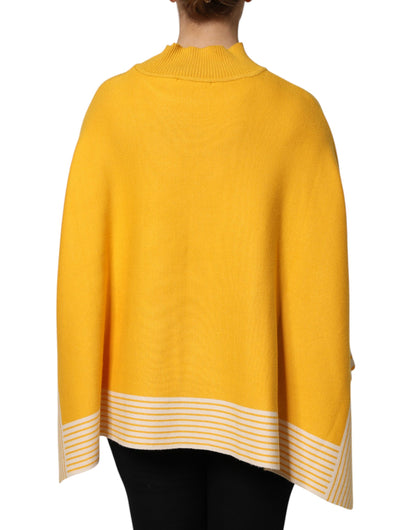 SIGNS Yellow Stripe Long Sleeve Overcoat Pullover Sweater by SIGNS
