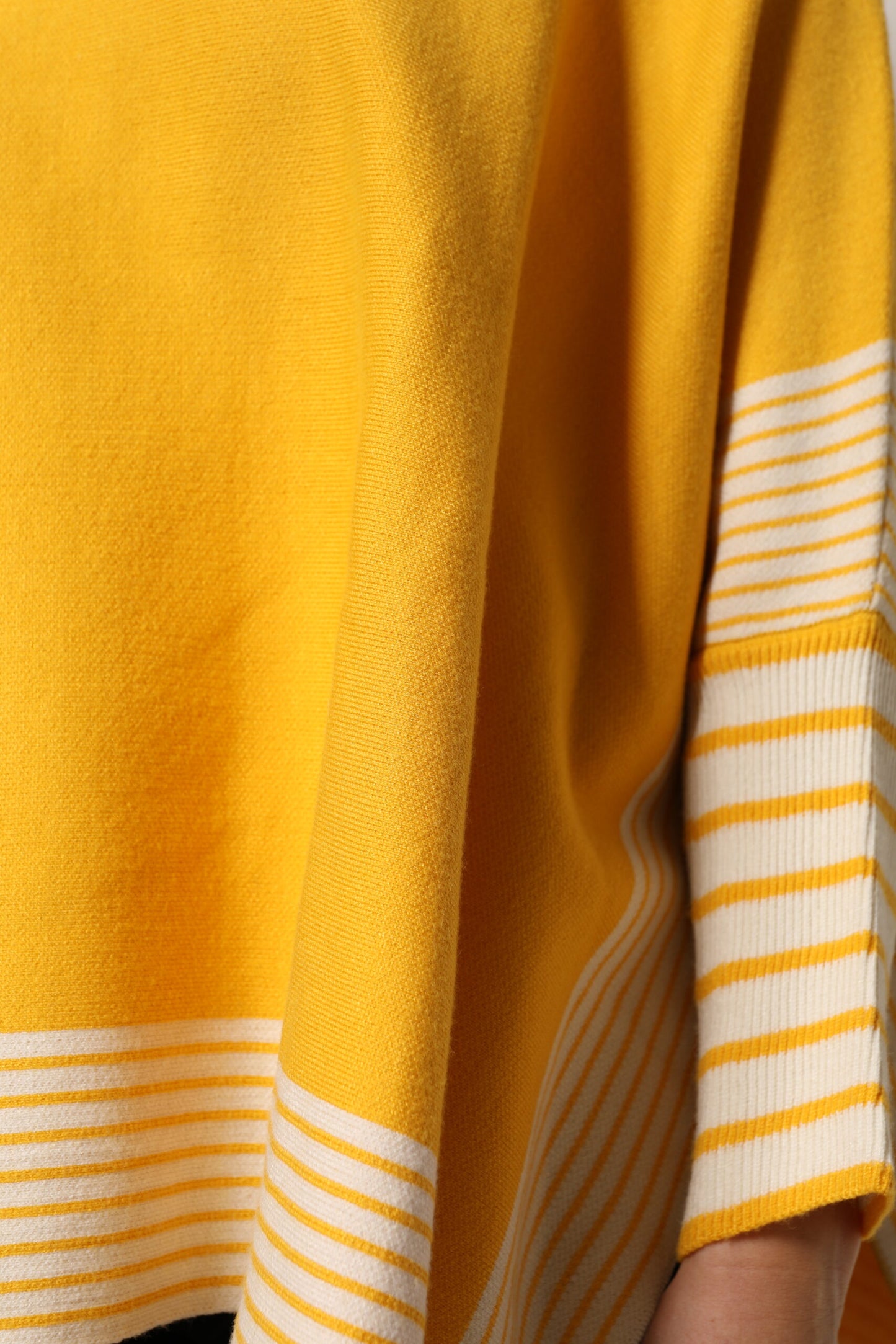 SIGNS Yellow Stripe Long Sleeve Overcoat Pullover Sweater by SIGNS