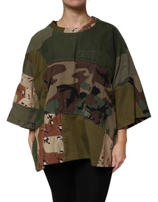 Dolce & Gabbana Multicolor Camouflage Oversized Top T-shirt by Dolce & Gabbana