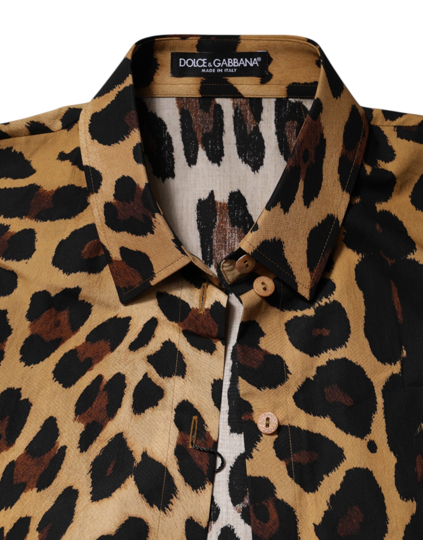 Dolce & Gabbana Brown Leopard Short Sleeve Collared Polo Top by Dolce & Gabbana