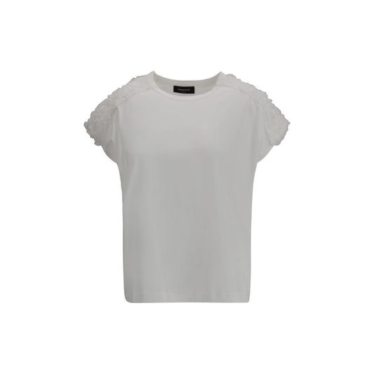 Fabiana Filippi T Shirt Cotton Tulle Appliques Sleeves