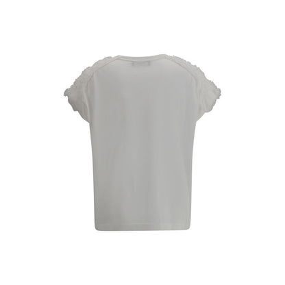 Fabiana Filippi T-Shirt Met Tule Applicaties Katoen Elegant