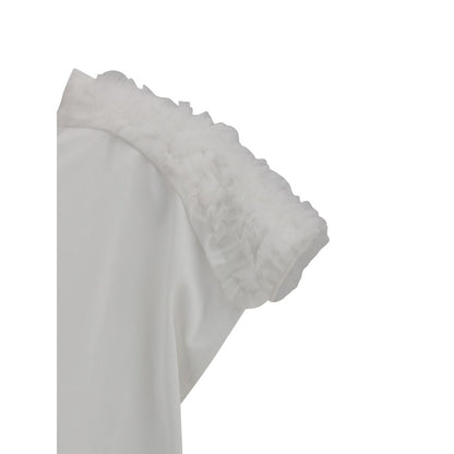 Fabiana Filippi T-Shirt Met Tule Applicaties Katoen Elegant