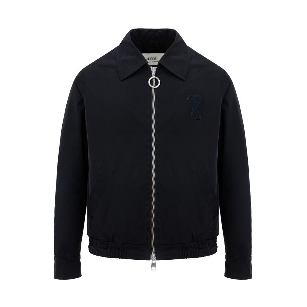 Ami Paris Black Polyester Jackets &amp; Coat