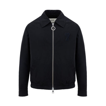 Ami Paris Black Polyester Jackets &amp; Coat