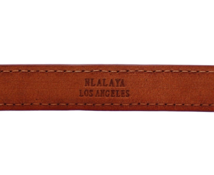 Bracelet manchette Nialaya Chic en cuir peau de serpent et or