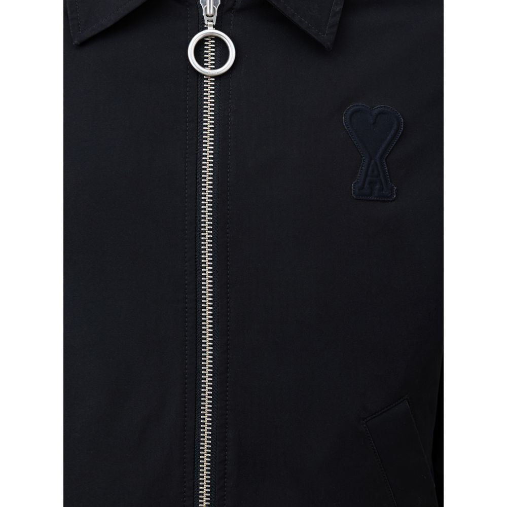Ami Paris Black Polyester Jackets &amp; Coat