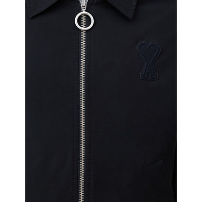 Ami Paris Black Polyester Jackets &amp; Coat