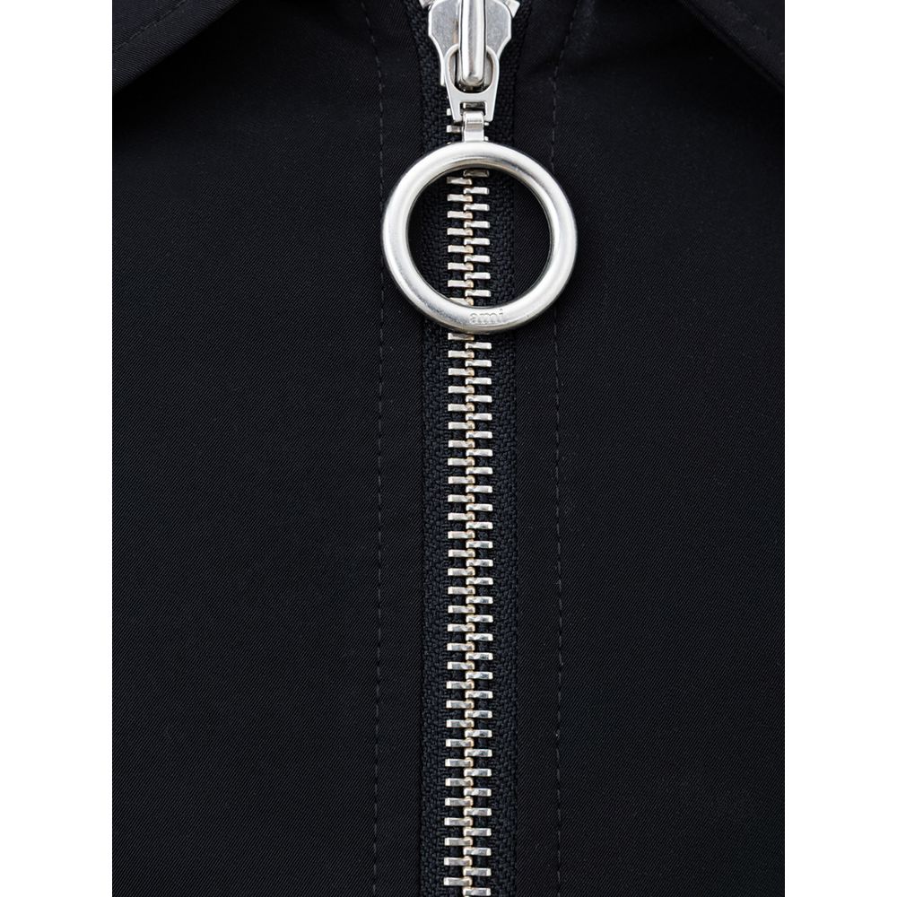 Ami Paris Black Polyester Jackets &amp; Coat