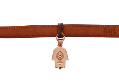 Bracelet manchette Nialaya Chic en cuir peau de serpent et or