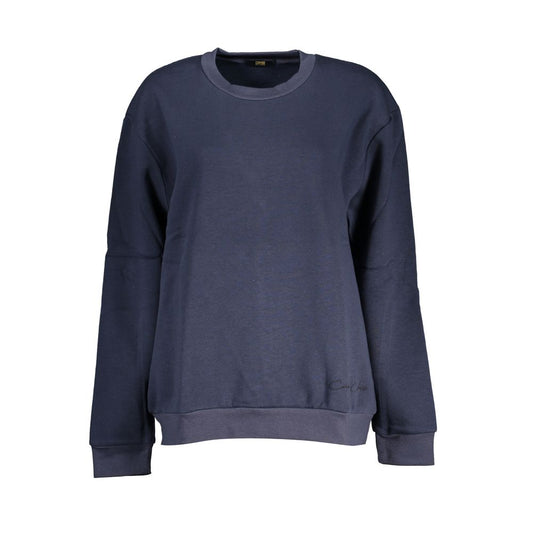 Cavalli Class Chic Blue Embroidered Fleece Sweatshirt by Cavalli Class