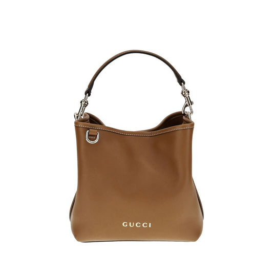 Sac seau en cuir Gucci avec emblème GG