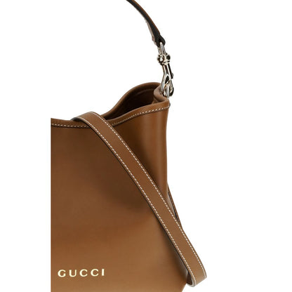 Sac seau en cuir Gucci avec emblème GG