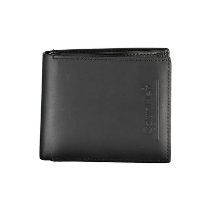 Portefeuille RFID en cuir noir Calvin Klein avec porte-monnaie