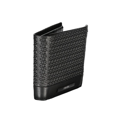 Portefeuille RFID élégant en cuir noir Calvin Klein